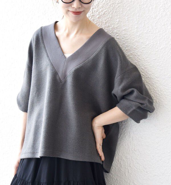 SHIPS any「SHIPS any:〈手洗い可能〉サカリバ 深Vネック ルーズ プルオーバー」|Tシャツ・カットソー|