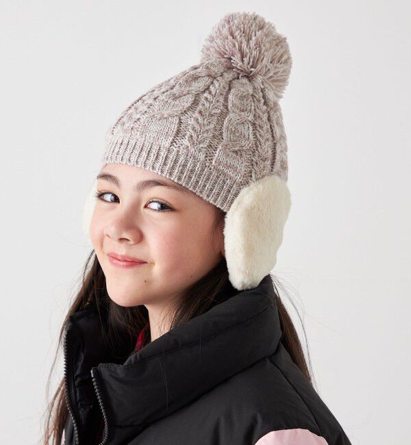 SHIPS any「SHIPS any: ポンポン イヤーマフ ニット キャップ<KIDS>◇」|ニット帽|