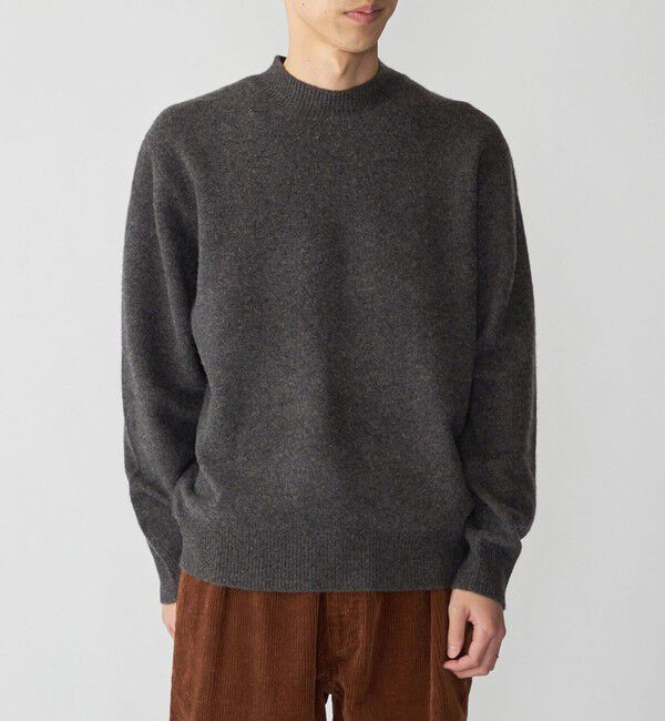SHIPS「SHIPS:〈手洗い可能〉7ゲージ ウール カシミヤ ボイル モックネック」|ニット・セーター|ダークグレー