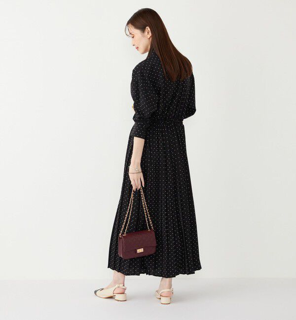 SHIPS Colors 「SHIPS Colors:〈手洗い可能〉ドット プリント プリーツ シャツ ワンピース」|ワンピース|