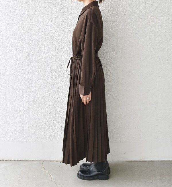 SHIPS Colors 「SHIPS Colors:〈手洗い可能〉ドット プリント プリーツ シャツ ワンピース」|ワンピース|