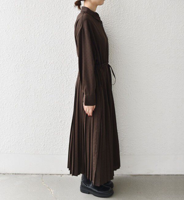 SHIPS Colors 「SHIPS Colors:〈手洗い可能〉ドット プリント プリーツ シャツ ワンピース」|ワンピース|