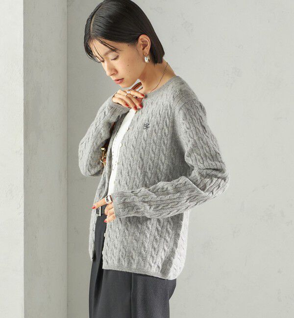 SHIPS for women「カシミヤ 細 ケーブル クルーネック カーディガン」|カーディガン|