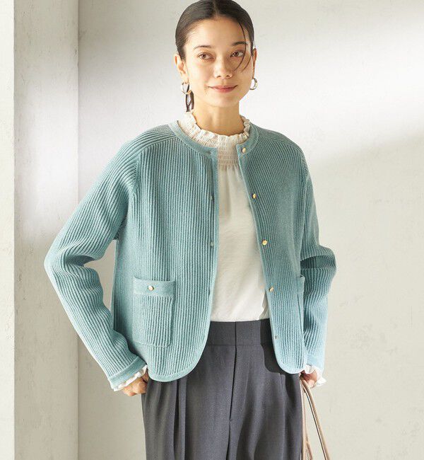 SHIPS for women「〈手洗い可能〉モール リブ クルーネック カーディガン」|カーディガン|