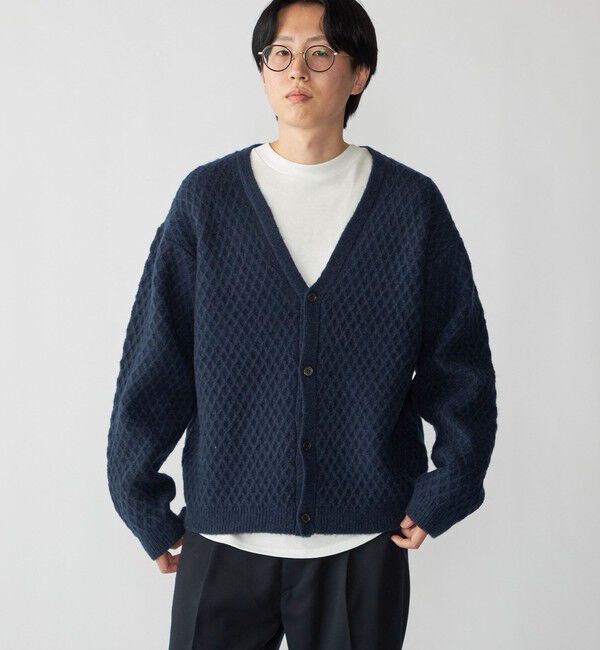 SHIPS「SHIPS: 〈手洗い可能〉シャギー レイヤード カーディガン」|カーディガン|