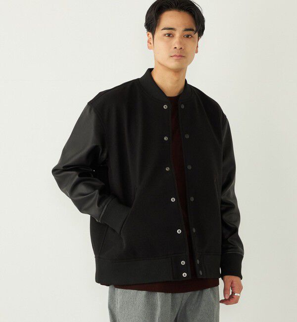 SHIPS Colors 「SHIPS Colors:ウール ミックス スタジアム ブルゾン ブラック」|ブルゾン・スタジャン|ブラック