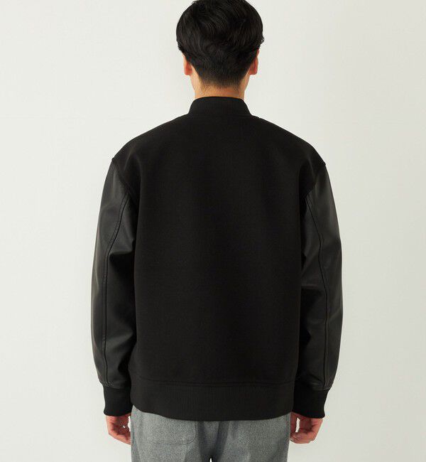 SHIPS Colors 「SHIPS Colors:ウール ミックス スタジアム ブルゾン ブラック」|ブルゾン・スタジャン|