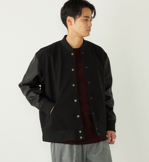 SHIPS Colors 「SHIPS Colors:ウール ミックス スタジアム ブルゾン ブラック」|ブルゾン・スタジャン|