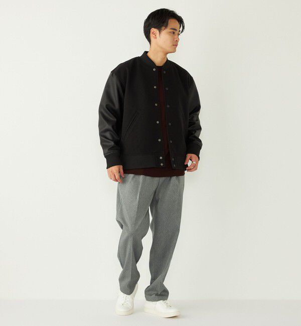 SHIPS Colors 「SHIPS Colors:ウール ミックス スタジアム ブルゾン ブラック」|ブルゾン・スタジャン|