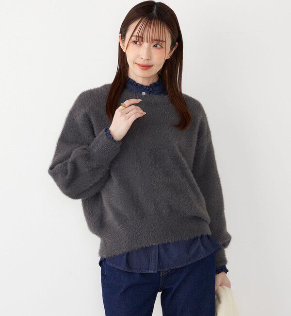 SHIPS Colors 「SHIPS Colors:〈手洗い可能〉シャギー クルーネック ニット」|ニット・セーター|