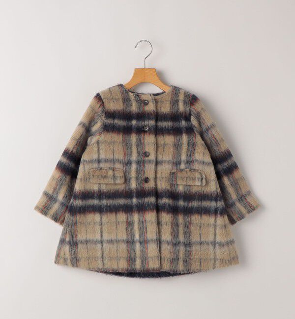 SHIPS KIDS「SHIPS KIDS:100～130cm/シャギー チェック コート」|ダッフルコート|