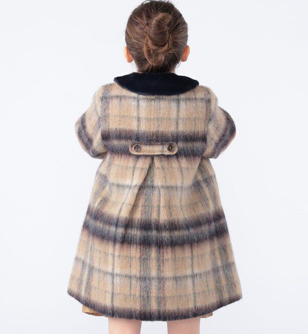 SHIPS KIDS「SHIPS KIDS:100～130cm/シャギー チェック コート」|ダッフルコート|