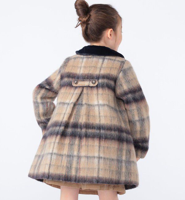 SHIPS KIDS「SHIPS KIDS:100～130cm/シャギー チェック コート」|ダッフルコート|