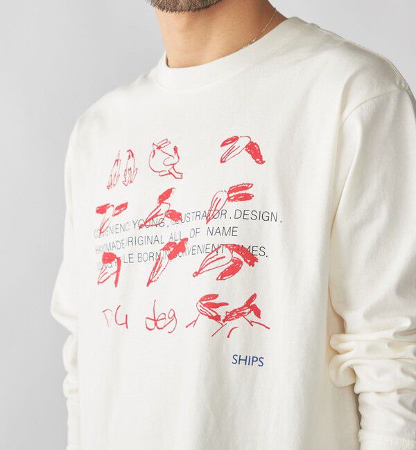 SHIPS「【WEB限定/SHIPS別注】CONVENIENCEYOUNG: DOG LS T」|Tシャツ・カットソー|レッド