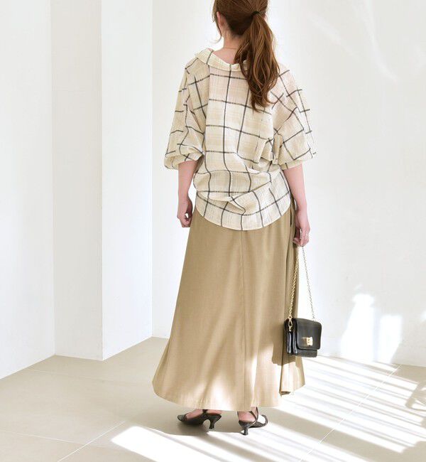 quaranciel「quaranciel:〈手洗い可能〉シアー チェック ドルマン ビッグ レギュラー シャツ」|シャツ・ブラウス|