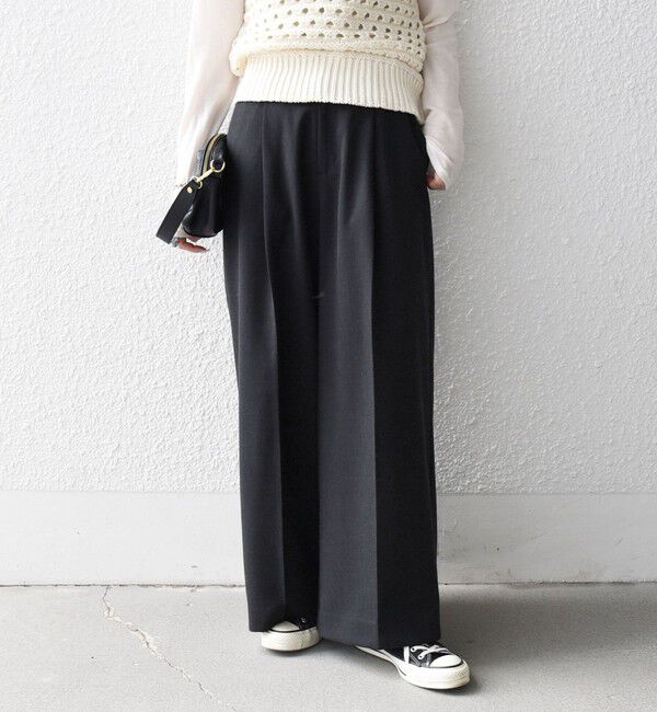 SHIPS any「SHIPS any:〈洗濯機可能〉シャーク タック ワイド パンツ」|その他|