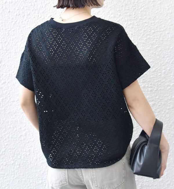SHIPS for women「《予約》〈手洗い可能〉アイレット ショート スリーブ プルオーバー」|Tシャツ・カットソー|