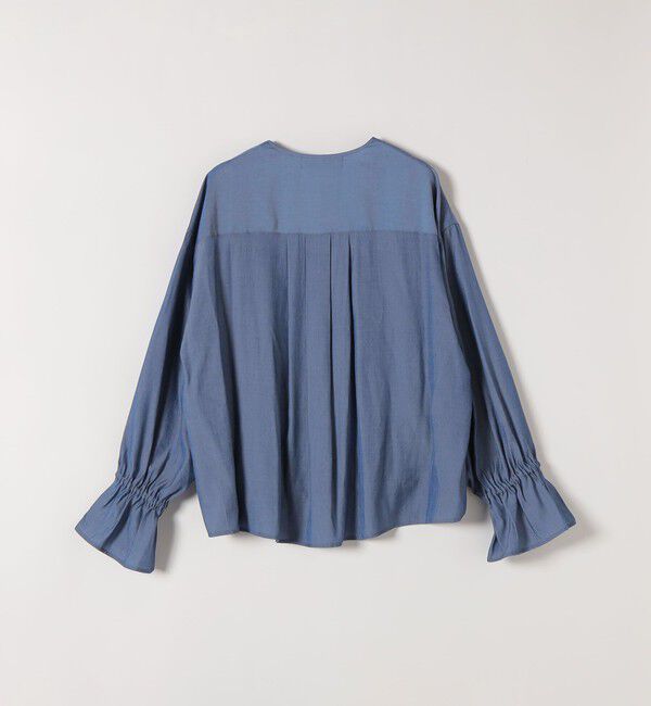 quaranciel「《予約》quaranciel:〈洗濯機可能〉Vネック ギャザーヘム ブラウス」|シャツ・ブラウス|