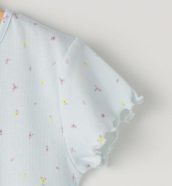 SHIPS KIDS「SHIPS KIDS:100～130cm /フラワー テキスタイル リブTシャツ」|Tシャツ・カットソー|