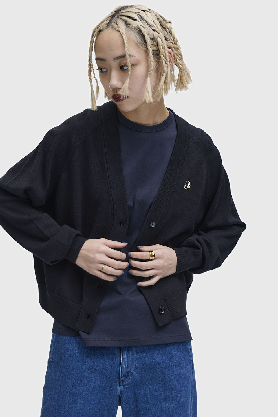 FRED PERRY 「V-Neck Cardigan」|カーディガン|BLACK