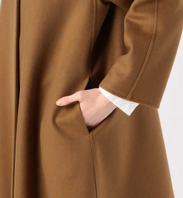 TOMORROWLAND collection「プレミアムカシミヤリバー ノーカラーAラインコート」|ノーカラーコート|