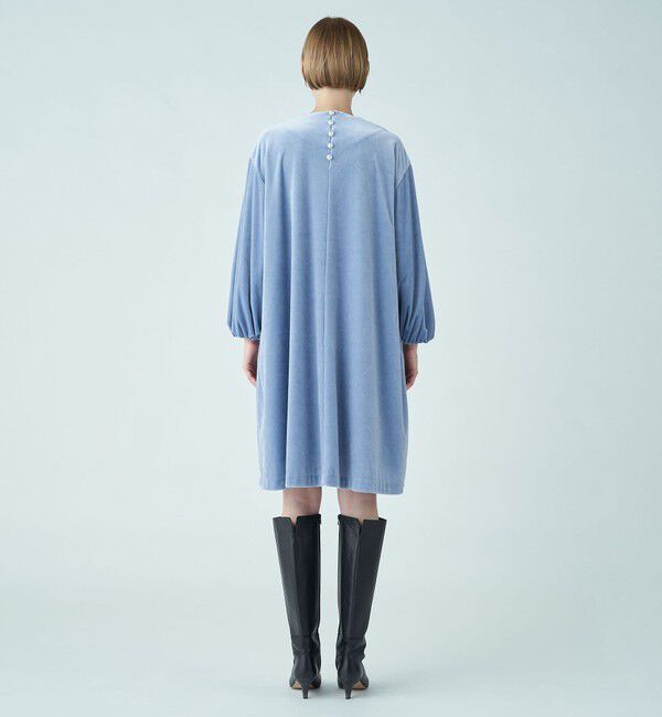 Ballsey「ストレッチベロア ボリュームスリーブワンピース」|ワンピース|