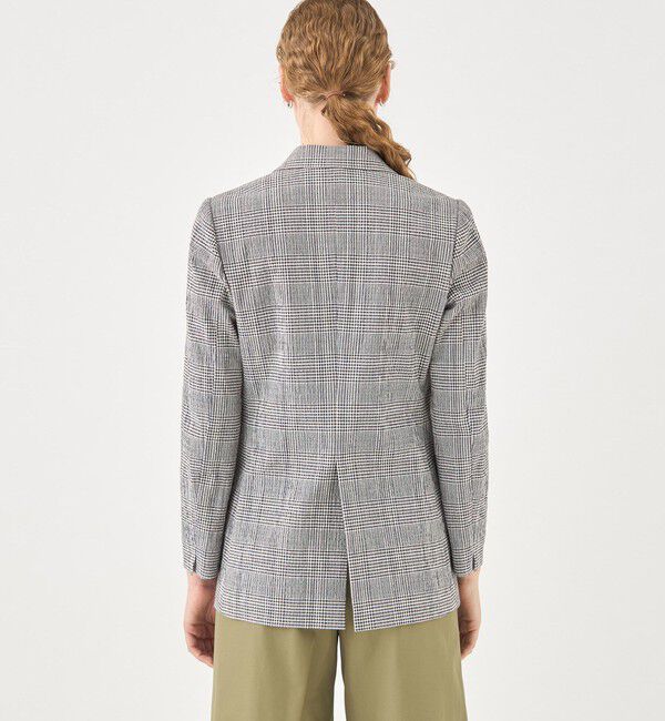 TOMORROWLAND collection「グレンチェックサッカー ダブルブレストジャケット」|テーラードジャケット|