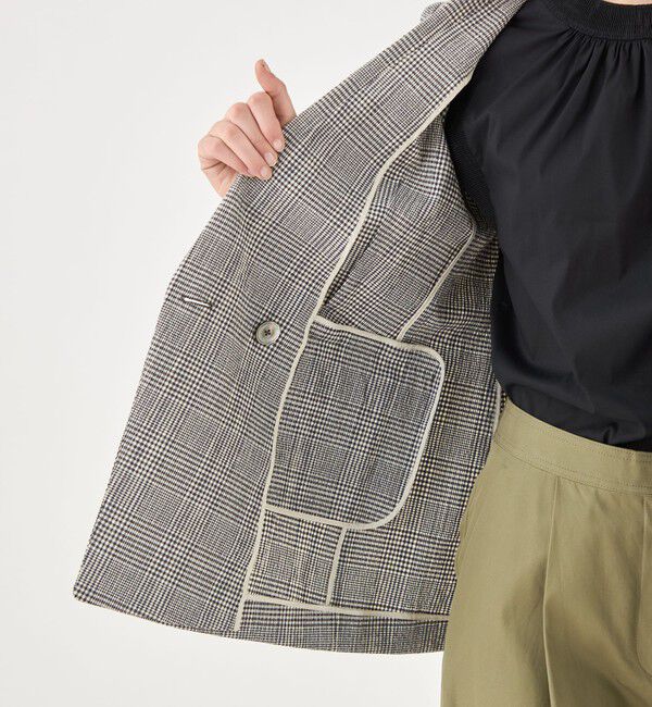 TOMORROWLAND collection「グレンチェックサッカー ダブルブレストジャケット」|テーラードジャケット|