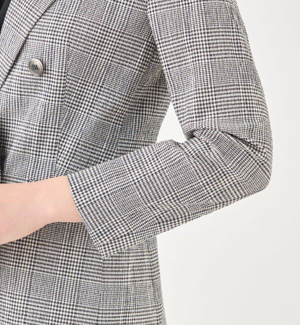 TOMORROWLAND collection「グレンチェックサッカー ダブルブレストジャケット」|テーラードジャケット|