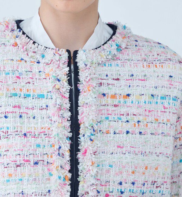 TOMORROWLAND collection「パステルファンシー デニムコンビジャケット」|ノーカラージャケット|