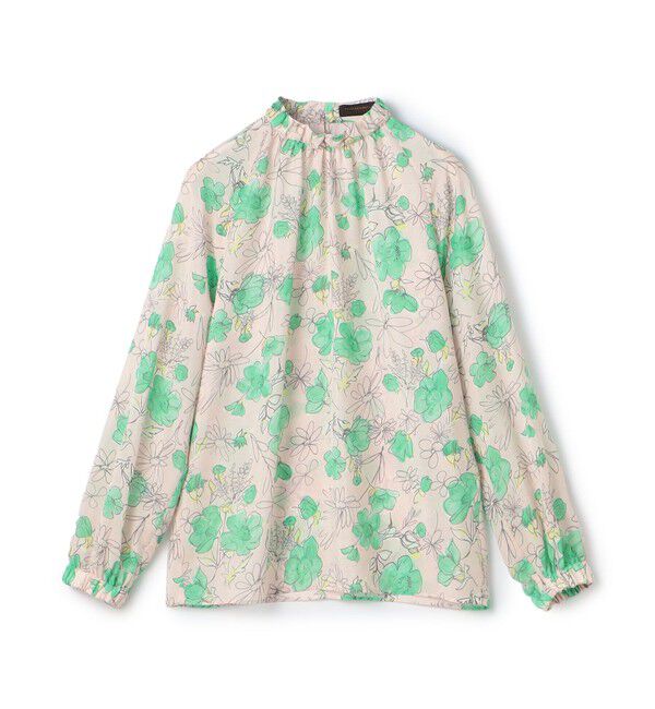 TOMORROWLAND collection「アネモネプリント ギャザースタンドカラーブラウス」|シャツ・ブラウス|34 ライトピンク系