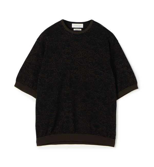 TOMORROWLAND MENS「TOMORROWLAND tricot ペイズリー柄 コットンハーフスリーブ ニット」|ニット・セーター|48 ダークブラウン系