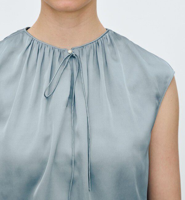 TOMORROWLAND collection「シャイニーシャンブレー スリーブレレスブラウス」|シャツ・ブラウス|