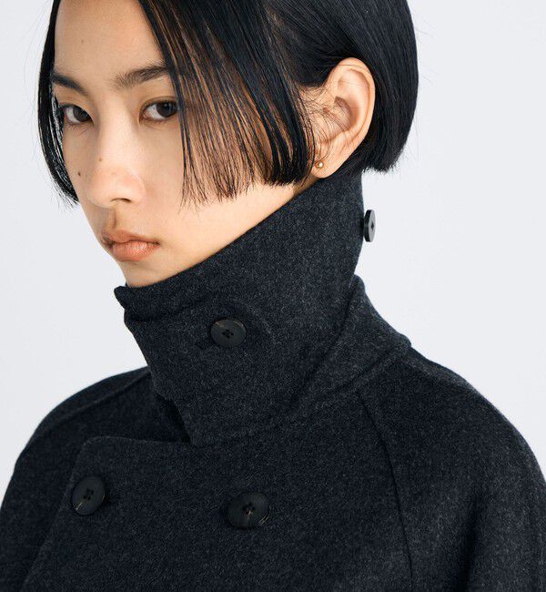 Edition「ウールカシミヤ ダブルフェイス ショートコート」|ピーコート|