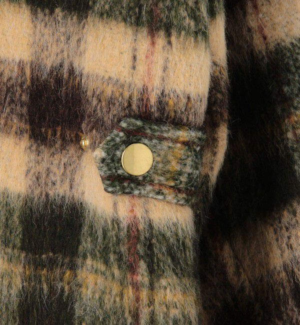 CABaN「シャギーチェック ジップアップブルゾン」|ダッフルコート|