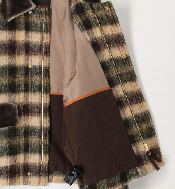 CABaN「シャギーチェック ジップアップブルゾン」|ダッフルコート|