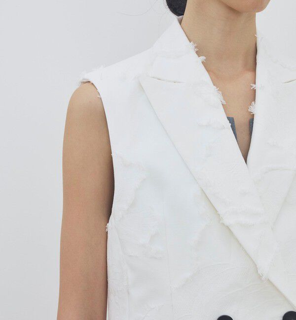 DES PRES「フリンジジャカード ピークドラペルジレ」|ベスト・ジレ|