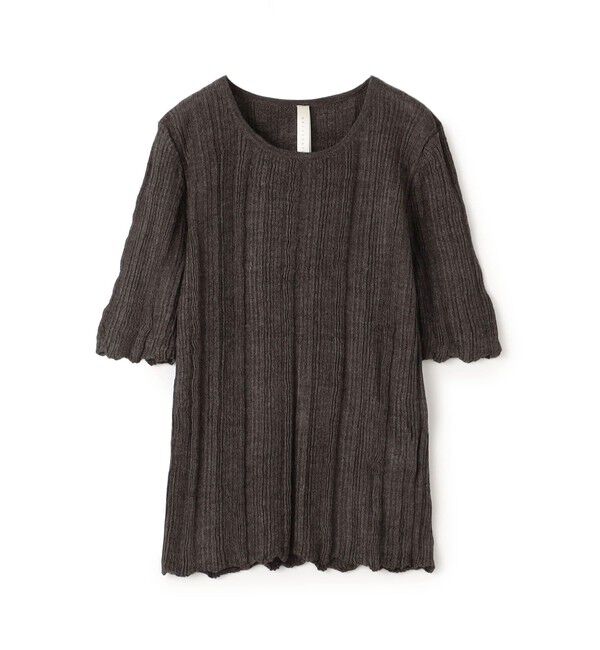 TOMORROWLAND GOODS「Lauren Manoogian PLISSE ハーフスリーブプルオーバー」|ニット・セーター|17 チャコールグレー