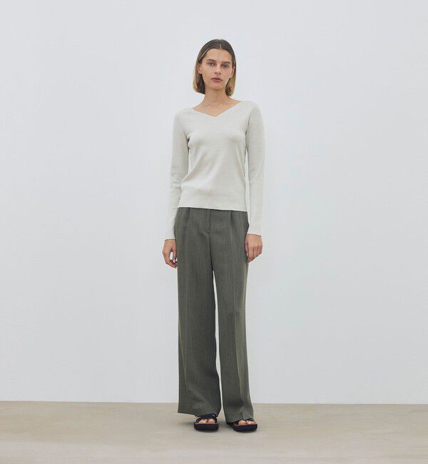 DES PRES「ハイツイストシルクストレッチ フロンタブルプルオーバー」|ニット・セーター|