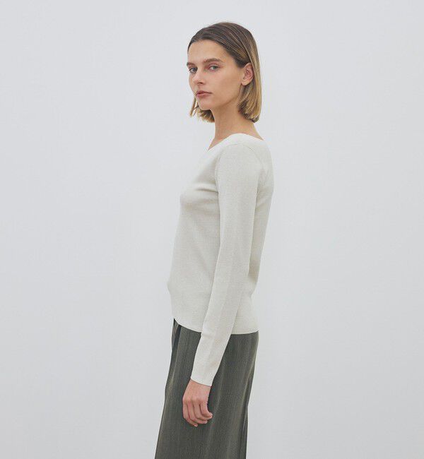 DES PRES「ハイツイストシルクストレッチ フロンタブルプルオーバー」|ニット・セーター|