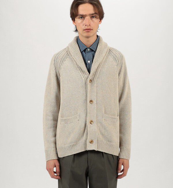 TOMORROWLAND MENS「リネンコットン ショールカラー ニットカーディガン」|カーディガン|