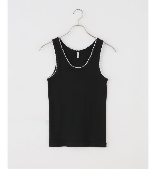 EMILYWEEK「【babaco/ババコ】Cotton/Silk RibbedBasicTank w/Emb / BA01-CR74」|タンクトップ|ブラック