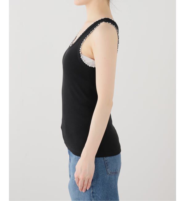 EMILYWEEK「【babaco/ババコ】Cotton/Silk RibbedBasicTank w/Emb / BA01-CR74」|タンクトップ|