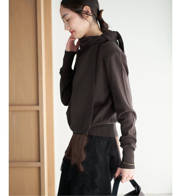 Plage「《名古屋店・WEB限定》R&rsquo;IAM スカーフレイヤードニット」|ニット・セーター|