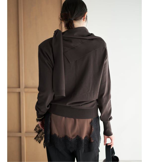 Plage「《名古屋店・WEB限定》R&rsquo;IAM スカーフレイヤードニット」|ニット・セーター|