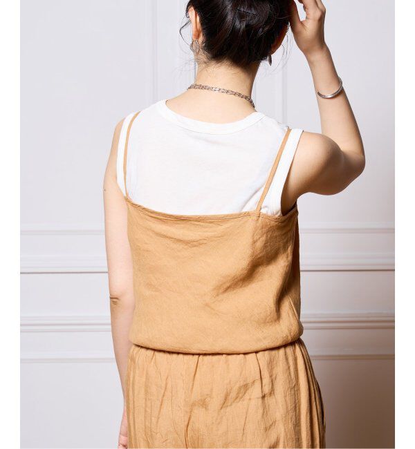 IENA LA BOUCLE「IENA LA BOUCLE リネンブロードバイヤスキャミソール」|キャミソール|