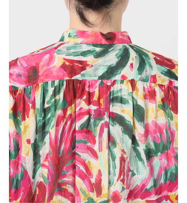 IENA LA BOUCLE「IENA LA BOUCLE DEVEAUX ペイントフラワーギャザーシャツ」|シャツ・ブラウス|