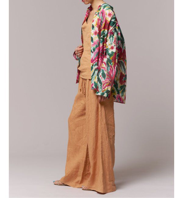 IENA LA BOUCLE「IENA LA BOUCLE DEVEAUX ペイントフラワーギャザーシャツ」|シャツ・ブラウス|