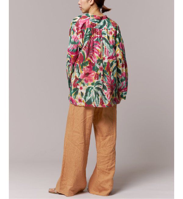 IENA LA BOUCLE「IENA LA BOUCLE DEVEAUX ペイントフラワーギャザーシャツ」|シャツ・ブラウス|