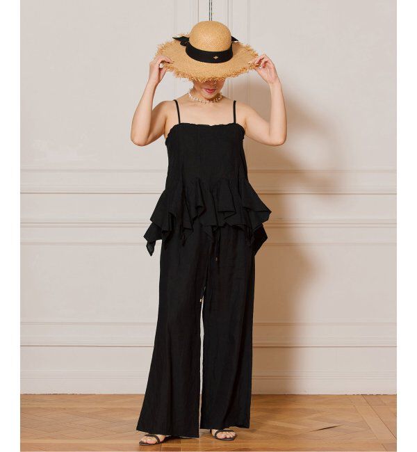 IENA LA BOUCLE「《追加》IENA LA BOUCLE リネンブロードイージーパンツ(ブラック)」|その他|